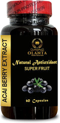 Acai Berry Extract 4:1 Supplement – Superfood Capsules for Energy Antioxidant Intake &amp Lifestyle Wellness Plant Based Lifestyle - 60 Capsules