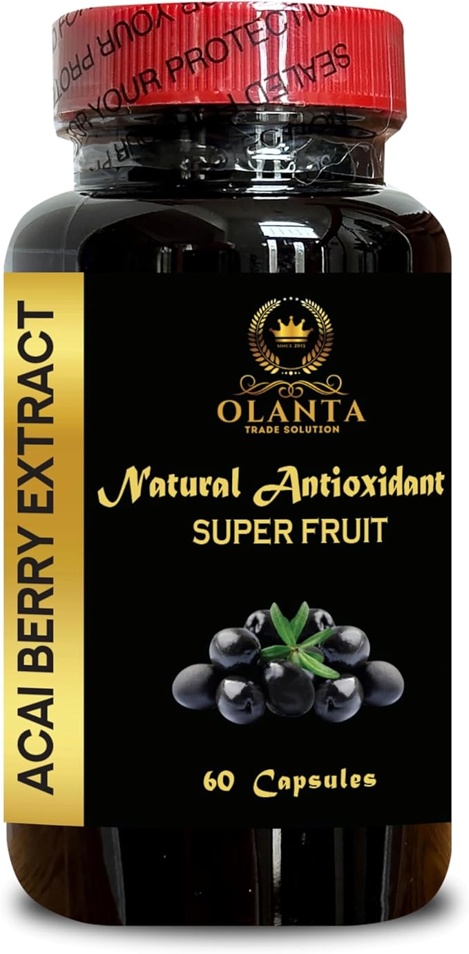 Acai Berry Extract 4:1 Capsules – Superfruit Energy &amp Wellness Supplement for Daily Nutrition Energy Support Supplement - 60 Capsules