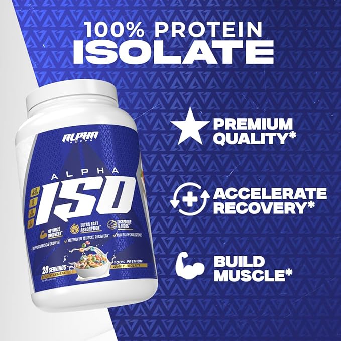 Alpha Supps ISO Low Carb 100% Whey Protein Isolate Powder 25 Grams Per Serving Helps Support Muscle Growth Low Sugar and Gluten Free (Strawberry Shortcake 5 lb)