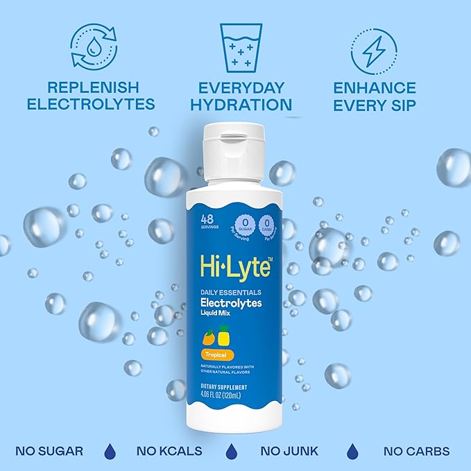 Hi-Lyte Electrolytes for Fasting Immune Support and Rapid Hydration | Tropicals | NO Calories NO Sugar | 20%+ More Potassium Magnesium &amp Zinc