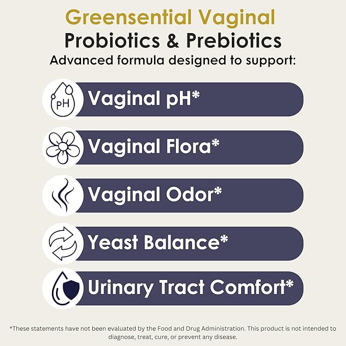 Vaginal Probiotics for Odor &amp pH Balance | 2-Month Supply | Supports Vaginal Flora Yeast Balance Feminine Health | with Prebiotics Vitamin C &amp Cranberry | Vegan 120 Count