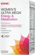 GNC Womens Ultra Mega Energy and Metabolism Multivitamin for Women 180 Count for Increased Energy Metablism and Calorie Burning