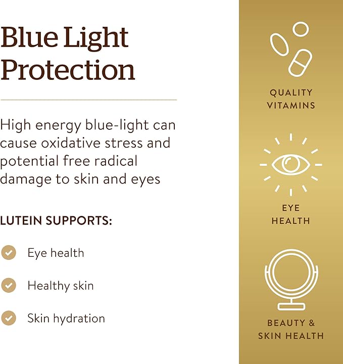 Solgar Lutein 40 mg 30 Softgels - Supports Eye Health - Helps Filter Out Blue-Light - Contains FloraGLO Lutein - Gluten-Free Dairy Free - 30 Servings