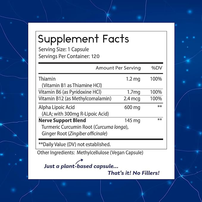Thomas' all-natural Remedies Alpha Lipoic Acid 600mg 120 Capsules with B-Vitamins Vegan No fillers