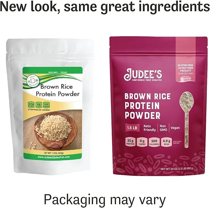 Judee's Gluten Free Brown Rice Protein Powder - Plant-Based Vegan Protein - Gluten-Free Meal Replacement - 1.5 lb Unflavored