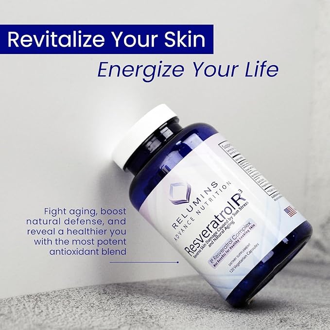 Relumins Advanced White Bundle – L-Glutathione 800mg with Vitamin C (60 Capsules) + R3 Resveratrol Complex (120 Capsules) – Supplement for Skin Clarity and Wellness Support