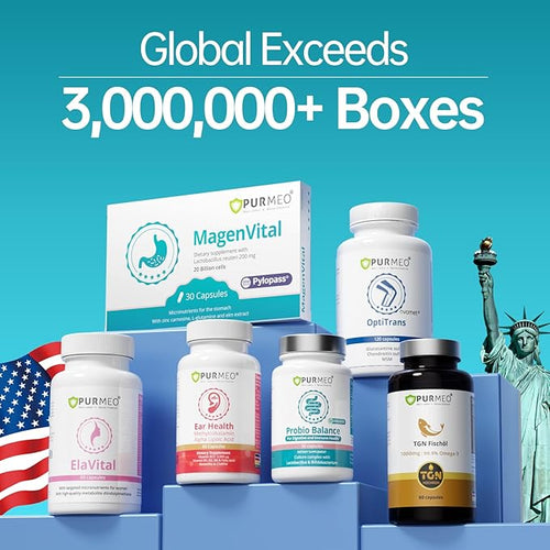 5-in-1 High Potency H. Pylori Probiotic 1 Per Day - Supports Gastric Lining Integrity Occasional Indigestion Acid Comfort - Pylopass Lactobacillus Reuteri Gluten Free Vegan 30ct Made in Germany