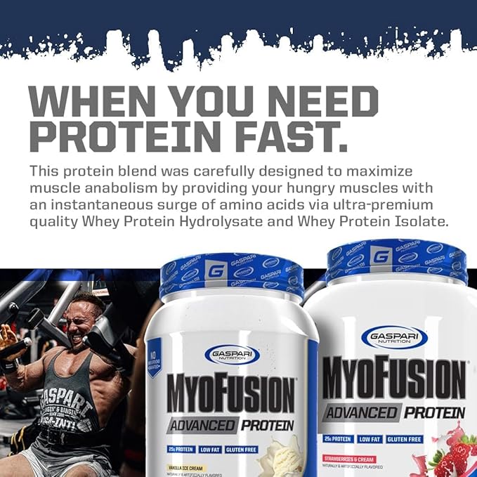 Gaspari Nutrition Myofusion Advanced Protein Protein Blend with Whey Protein Casein Protein and Isolate Protein Low Fat and Gluten Free (Confetti Birthday Cake 2 Pound)