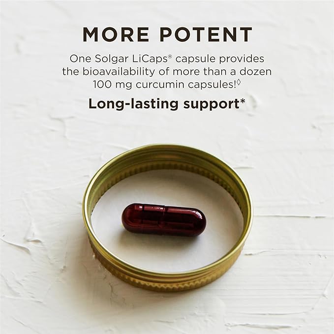 Solgar Full Spectrum Curcumin - 90 LiCaps - Superior Absorption - Brain Joint &amp Immune Health - Non-GMO Vegan Gluten Free Dairy Free - 90 Servings