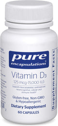 Pure Encapsulations Vitamin D3 125 mcg (5000 IU) - Supplement to Support Bone Joint Breast Heart Colon and Immune Health* - with Vitamin D - 60 Capsules