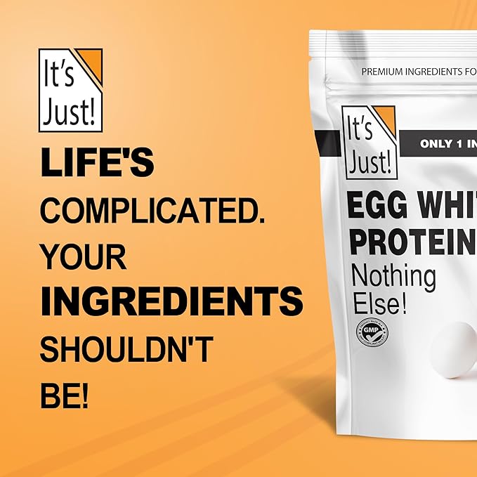 It's Just! - Egg White Protein Powder Dried Egg Whites Protein Meringue Ingredient Non-GMO USA Farms (Unflavored 20oz)