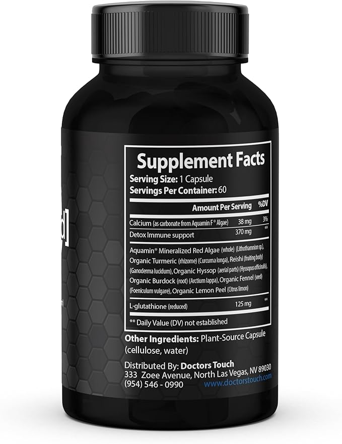 Doctor's Touch Liposomal Glutathione Supplement - Easy-to-Swallow Glutathione Capsules for Energy Brain Support and Skin Health - Pure Maximum Absorption Glutathione Liposomal Supplement