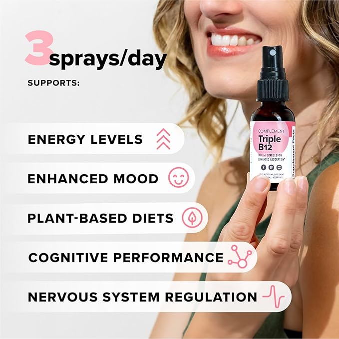 Complement Essential Vegan Multivitamin &amp Triple B12 Spray Bundle – Comprehensive Nutritional Support for Plant-Based Diets