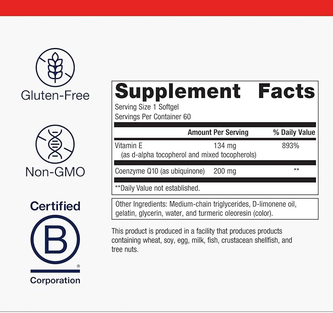 Metagenics CoQ10 ST-200 Supplement - High Absorption 200 mg Ubiquinone - Supports Heart Energy &amp Antioxidant Health* - Non-GMO Gluten-Free Soy-Free - GMP Certified Facility - 60 Softgels
