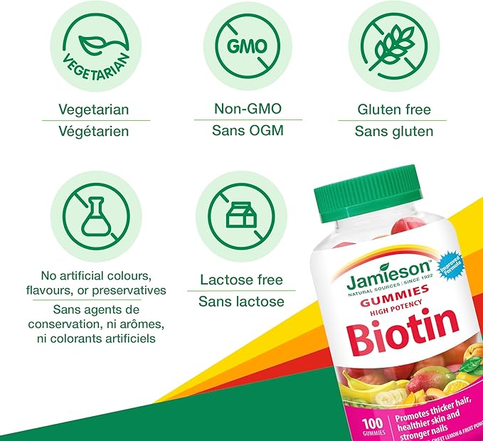 Jamieson High Potency Biotin Gummies 100 Count