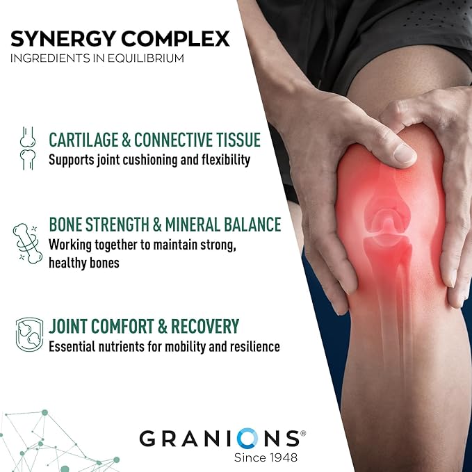 Granions Glucosamine Chondroitin MSM Powder 1550mg – Joint Supplements for Men and Women - Chondrosteo Hydrolyzed Marine Collagen Peptides Essential Vitamins Glucosamine Complex – Wild Berry 9.9oz