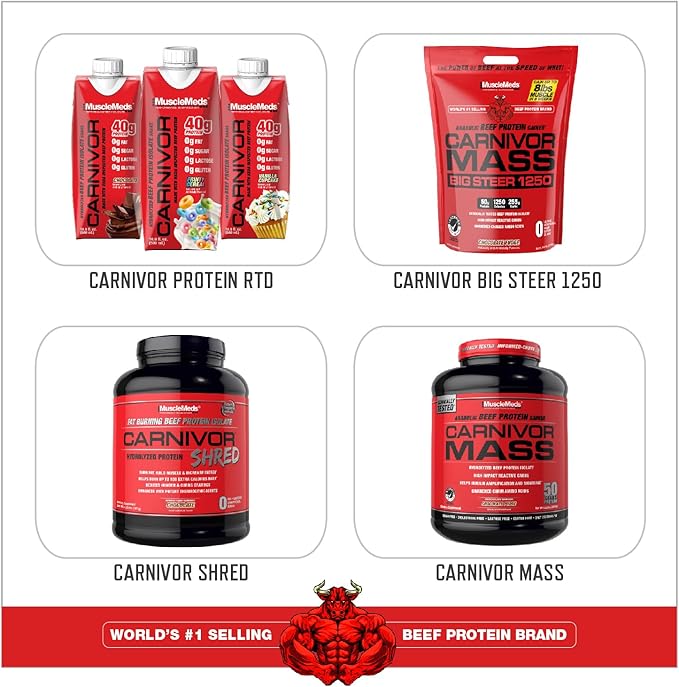 MuscleMeds Carnivor Beef Protein Isolate 0 Lactose 0 Sugar 0 Fat 0 Cholesterol Halal Certified Vanilla Caramel 7 Lb 100 Servings
