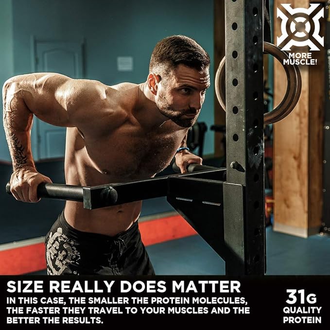 Progenex® More Muscle | No Added Sugar Hydrolyzed Whey Protein Isolate Powder for Lean Muscle Gain. Best Tasting Low Carb High Protein Shake for Women &amp Men. 25 Servings (Vanilla Cream)