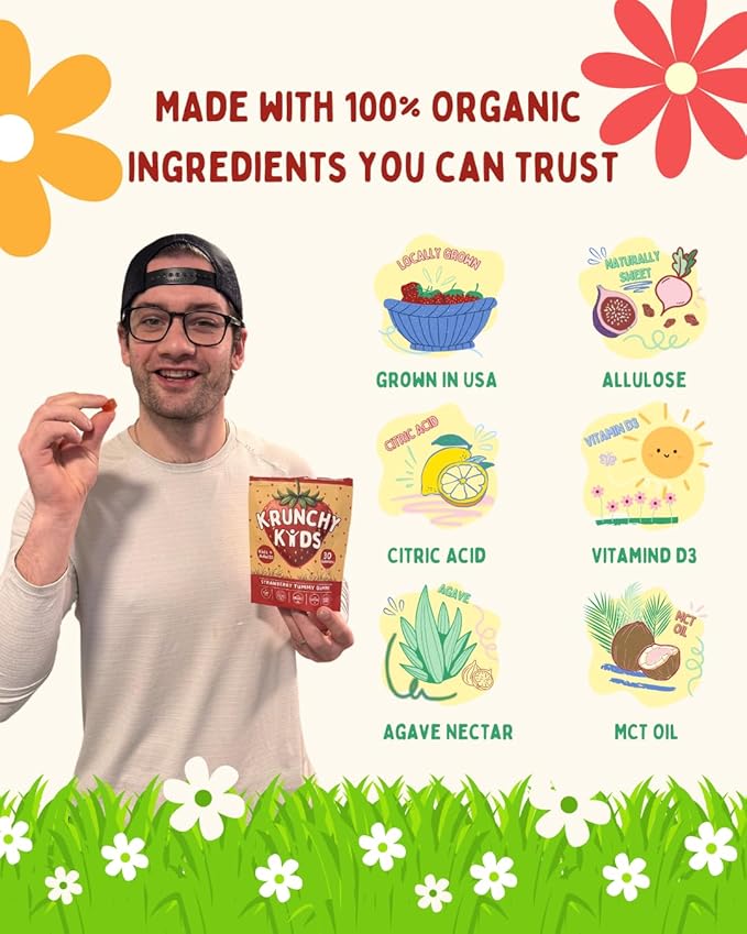 Gut Health Gummies for Kids – Prebiotic &amp Postbiotic Digestive Support Low Sugar Vegan Strawberry Allergen Free Strawberry Flavor 30 Day Supply