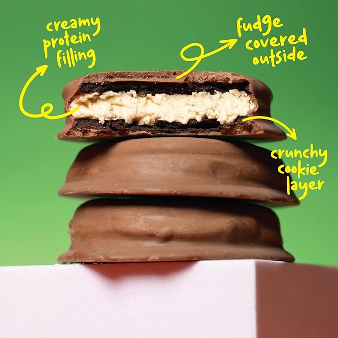 Hangryboy Protein Cookie Sandwich – 14g High Protein Gluten‑Free GMO‑Free Cookies - Perfect on The Go Protein Snack Chocolate Malted Milk 12‑Count Box