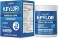 H.Pylori Support Probiotic 100 Billion CFU - Lactobacillus Reuteri Mastic Gum Berberine Zinc Carnosine Green Tea | Stomach Comfort &amp Gut Microbiome Care | Delayed-Release Vegan Capsules 120 C