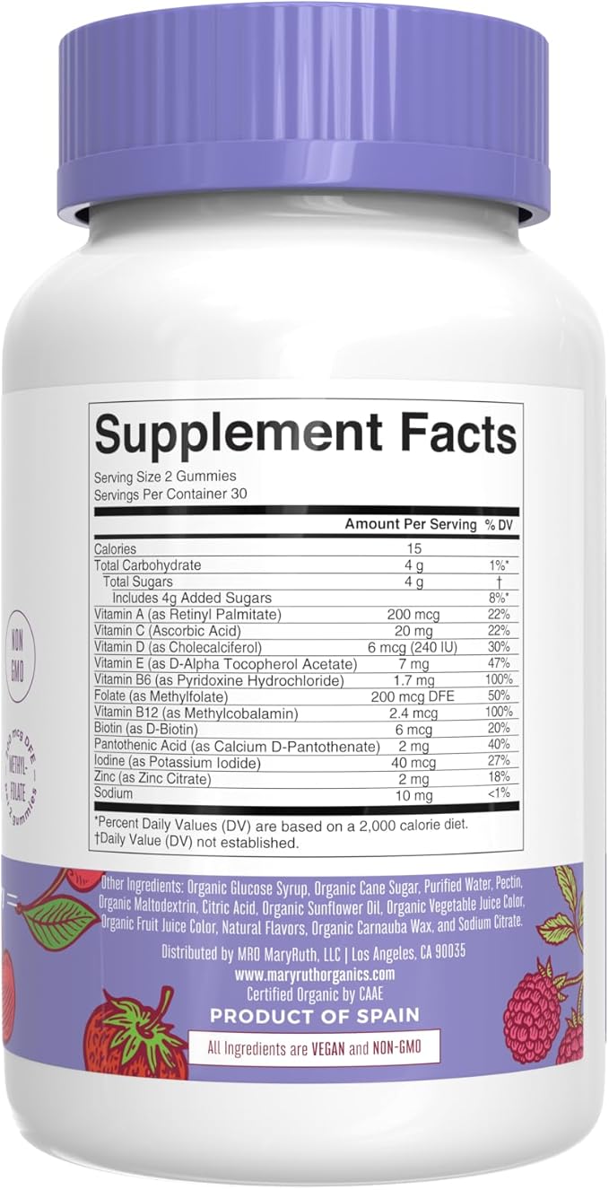 MaryRuth Organics Gummies for Kids–Multivitamin (Mixed Berry &amp Cherry) &amp Probiotic (Strawberry) | USDA Organic No Gelatin! | Vitamins for Immunity Gut Health &amp Overall Wellness | Vegan