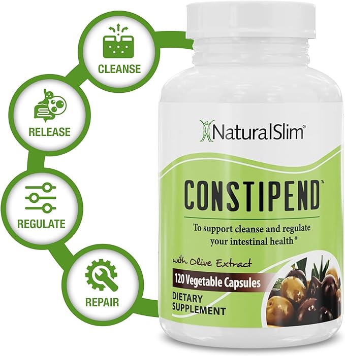 Naturalslim Magnesium Oxide - Constipend for Constipation Relief Colon Cleanser &amp Stool Softeners for Women &amp Men with Magnesium Citrate Aspartate &amp Olive Extract - 120 Vegetable Capsul