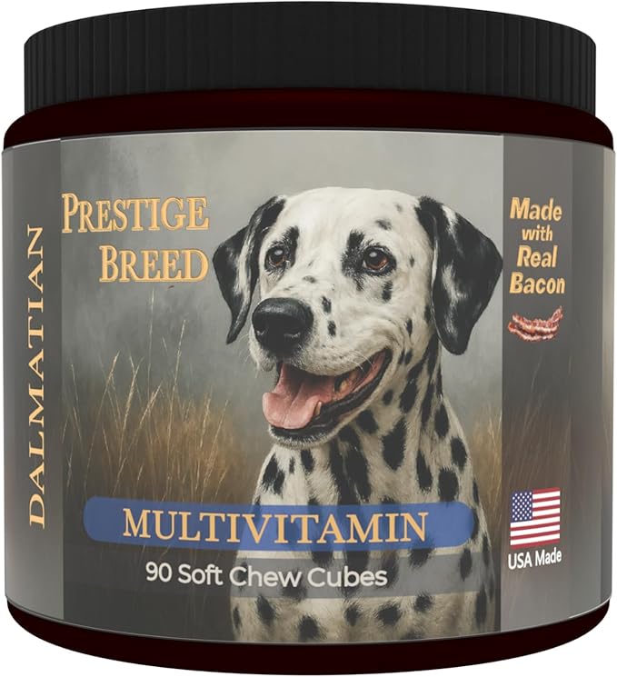Dalmatian Multivitamins 90 Count Made in The USA with Real Bacon