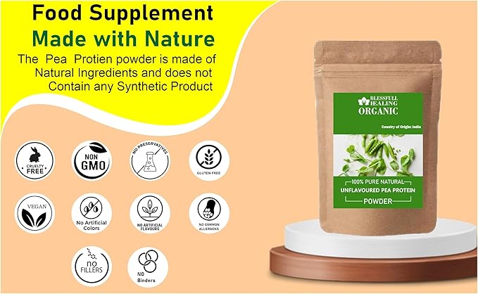 Organic Unflavoured Pea Protien Powder 100% Pure Natural 100 Gram / 3.52 oz
