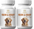Omega 3 Dog Chews with Salmon Oil Biotin &amp Vitamin E White/Orange 120 Soft Chews 2 Bottles for Skin &amp Coat Support