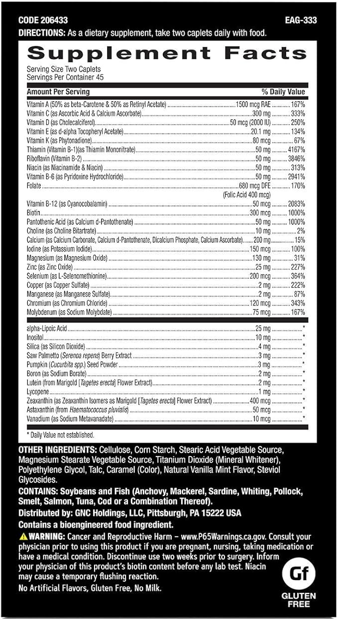 GNC Mega Men Multivitamin Caplets Clinically Proven to Feel Better Immune Support Energy Support B Vitamins Vitamin D-3 Timed Release 90 Caplets