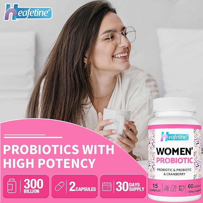 Vaginal Probiotics for Women 300 Billion CFUs Probiotics for Women 15-in-1 Womens Probiotic &amp Prebiotics for Vaginal Urinary Tract PH Balance Immune Digestive &amp Gut Bloating Health 60