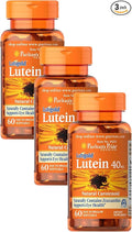 Puritan's Pride Lutein 40 Mg with Zeaxanthin Helps Support Eye Health* Whole Bean 60 Ct (Pack of 3)