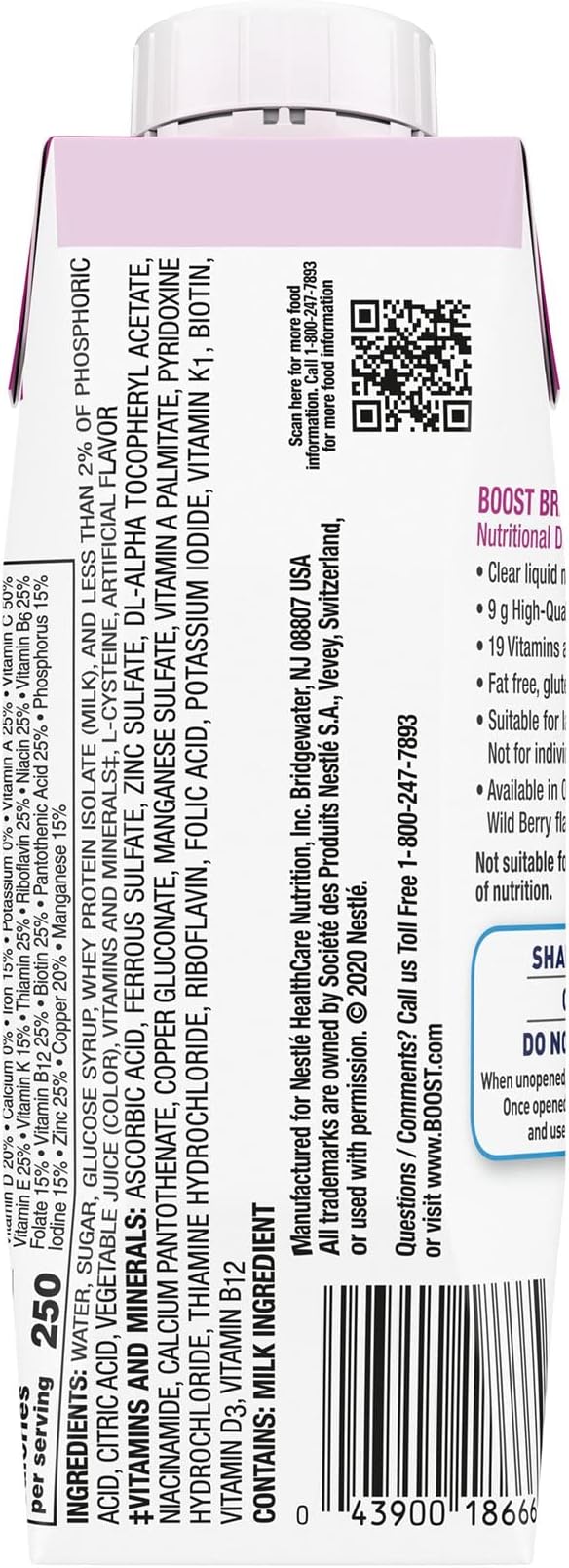 BOOST Breeze Clear Nutritional Drink 9g Protein 250 Nutrient-Rich Calories Wild Berry 8 fl oz (Pack of 24) &amp Very High Calorie Vanilla Nutritional Drink – 22g Protein 530 Nutrient Rich Calori