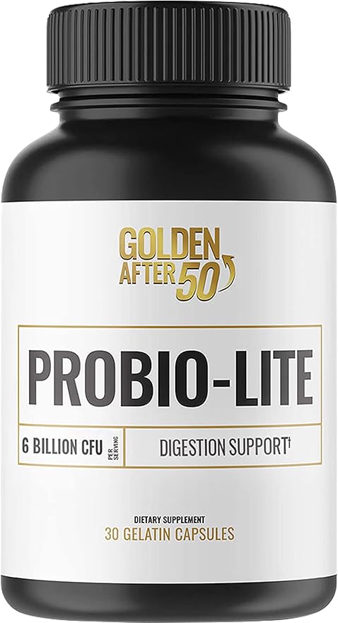 Golden After 50 Probio-Lite - for Gut Health and Digestion Support - Probiotics for Men and Women - 30 Gelatin Capsules - Probiotics for Occasional Heartburn Gas Indigestion