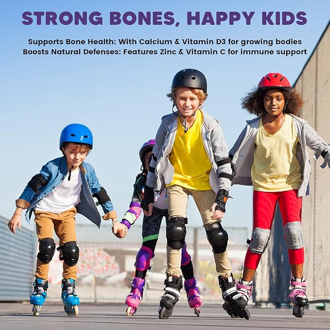 Kids Magnesium Gummies Magnesium Glycinate Gummies 400mg/200mg with L-Theanine Chamomile Vitamin B6 D3 for Kids Relaxation &amp Zzz Support Nerve Bone - Sugar Free Mixed Berry Flavor 60ct
