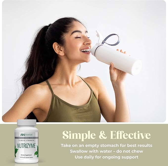 American Nutriceuticals – Nutrizyme – Professionally Formulated Proteolytic Enzyme Complex Tablets – Supports Immunity Circulation &amp Metabolic Balance - 120 Count (1 Pack)
