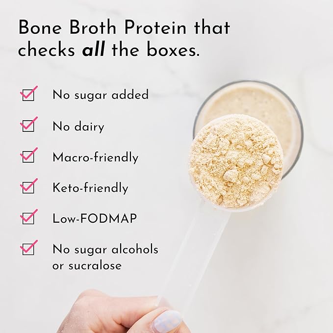 Bone Broth Protein Powder – Snickerdoodle | 15 Servings | 21g Grass-Fed Protein per Serving | Dairy-Free | Collagen for Gut Skin &amp Joint Support | Made with Real Food Ingredients
