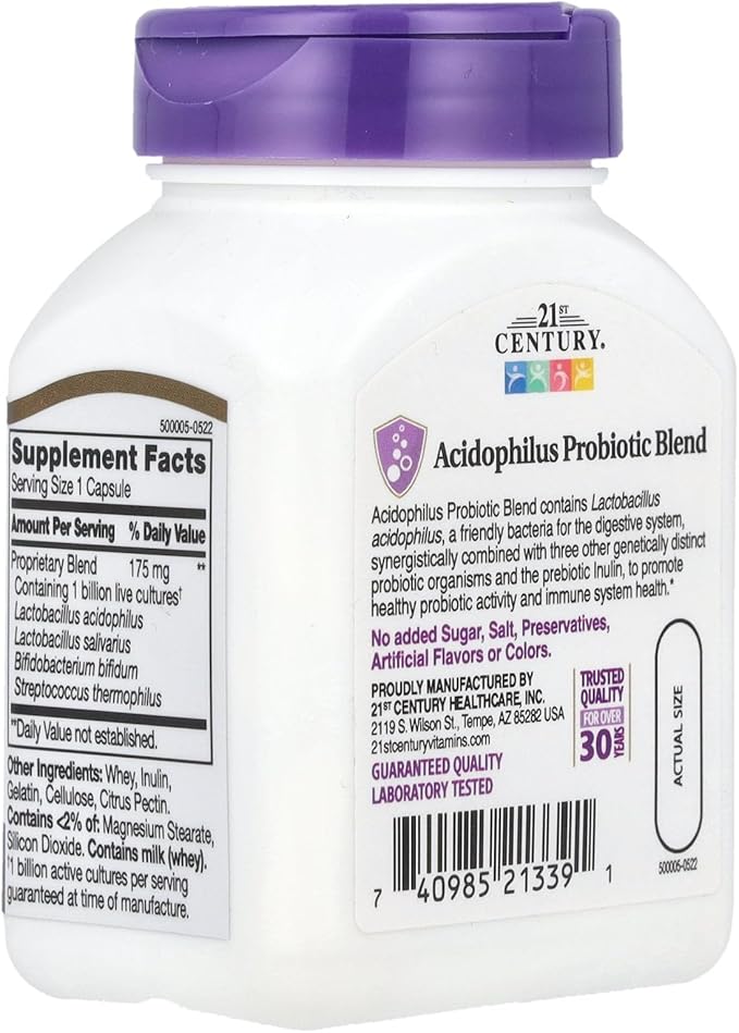 21st Century Acidophilus High-Potency 100 Capsules Pack of 3