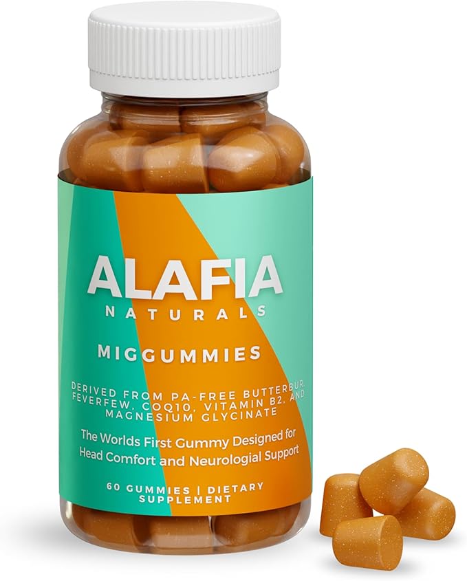 Miggummies - World's First Cranial Comfort and Support Gummy - Magnesium Glycinate Butterbur Feverfew CoQ10 Vitamin B2 400mg Riboflavin 400mg 60ct