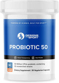 Designs for Sport Probiotic 50 - High-Performance Probiotic Supplement for Athletes* - Gut &amp Immune Support* - Shelf Stable - Dairy Soy &amp Gluten Free - 30 Vegetarian Capsules
