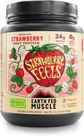 Earth Fed Muscle Strawberry Feels (Forever) – Irish Truly Grass‑Fed Whey Protein Isolate No Sugar Soy‑Free Gluten‑Free (2 lb 29 Servings Strawberry)