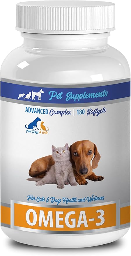 Brain Health for Dogs - Omega 3 - for Dogs and Cats - Health and Wellness - Omega 3 for Dogs Capsule - 1 Bottle (180 Softgels)