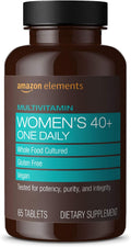 Amazon Elements Women‚ 40+ One Daily Multivitamin 66% Whole Food Cultured Vegan 65 Tablets 2 month supply (Packaging may vary)