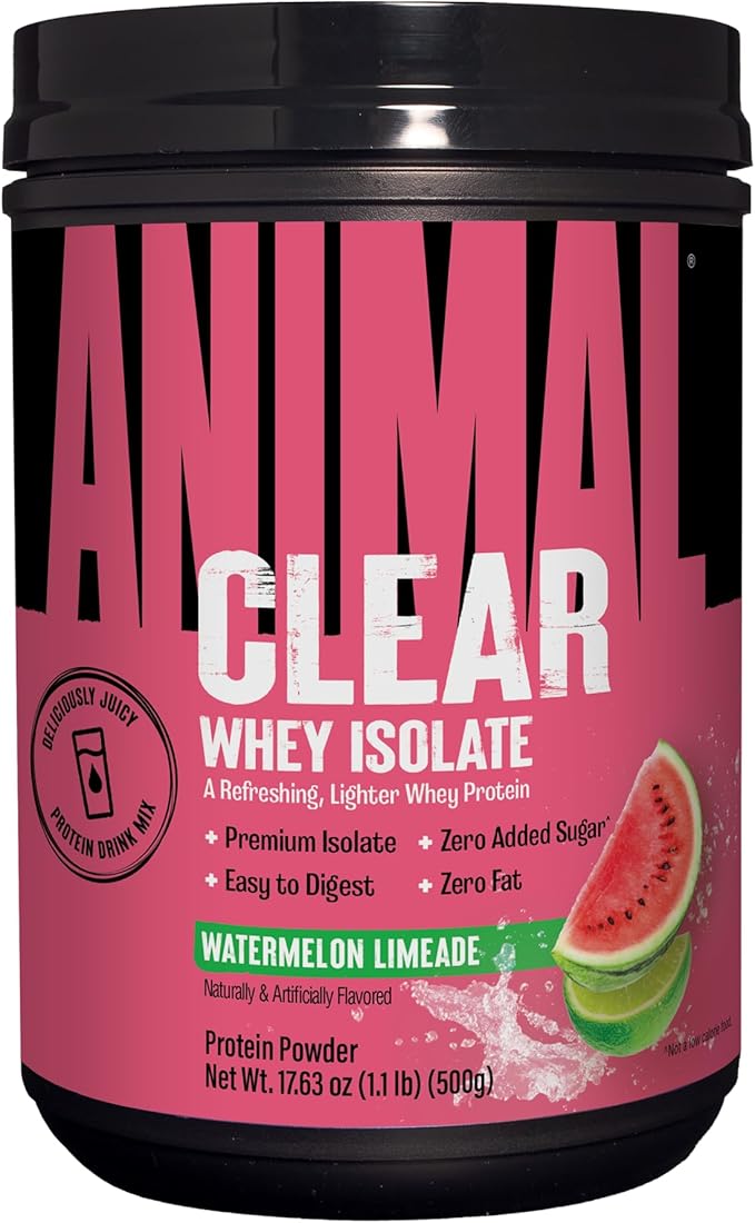 Clear Whey Isolate Protein Powder - Easy to Digest and Mix 5g BCAA Deliciously Juicy Refreshing Anytime Drink for Men and Women Watermelon Limeade 500g (20 Servings)