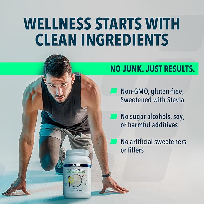 NF Sports Post Workout Nutri Whey Protein Powder Dietary Supplement Amino Energy Supports Immunity &amp Health BCAA Powder Protein Powered Helps Fight Stress (Vanilla Powder 852g 23 Servings)