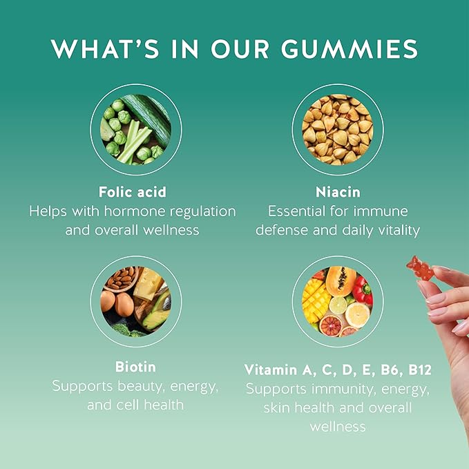 Bears with Benefits Immune Support Gummies – Vitamin C D B6 &amp B12 – Daily Immune Boost – Vegan Naturally Flavored (30 Gummies)
