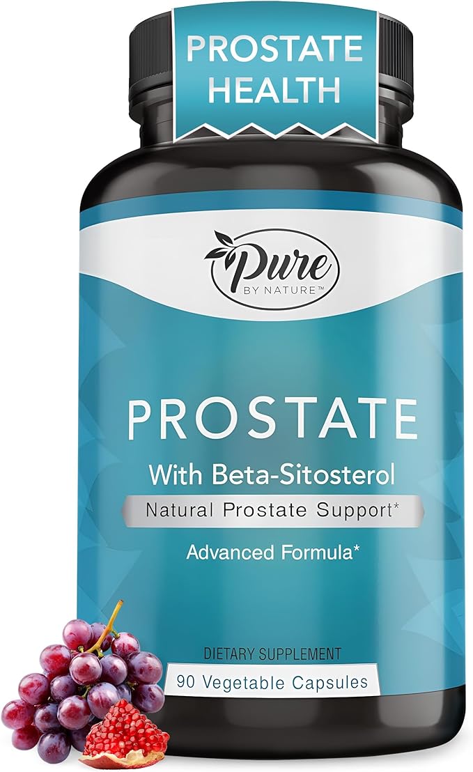 Pure By Nature Bundle Pack of One Daily Multivitamin 60 Capsules &amp Prostate Health Supplements for Men 90 Capsules Vitamin Minerals &amp Beta Sitosterol Immune &amp Urinary Tract Support