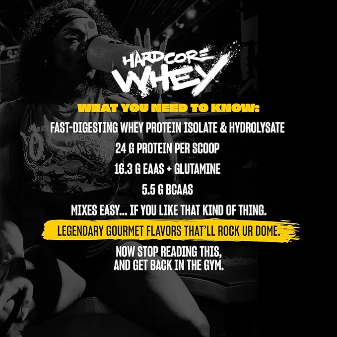 Mutant Hardcore WHEY | 100% Pure Whey Protein | 24g Protein Fast-digesting whey Protein Isolate Plus whey Protein hydrolysate | 68 Servings | 5 LB | Chocolate