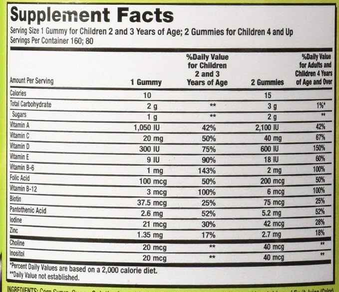 Kirkland Signature Children's Complete Multivitamin 320 Gummies (2 Pack)